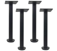 Adjustable Stainless Steel Table Legs, Set of 4, Modern Black Furniture Support Pied for Bathroom & TV Cabinets, 60cm Height, Durable & Stylish Design