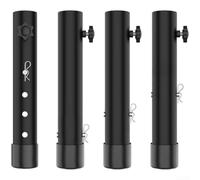 Adjustable Steel Table Leg Risers 3-12in For Straight Curved Legs | Steel Construction, Adds Under-table Storage, Non-slip Rubber Feet, Fits Straight/curved Legs, Tool-free Install, Set Of 4