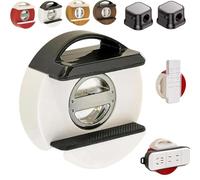 Adjustable Suction Cup Power Strip Holder, Punch-Free Rotational Socket Mount Organizer, Wall-Mounted Cable Management for Home, Office,Kitchen and Under-Desk (White)