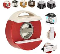 Adjustable Suction Cup Power Strip Holder, Punch-Free Rotational Socket Mount Organizer, Wall-Mounted Cable Management for Home, Office,Kitchen and Under-Desk (Red)