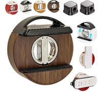 Adjustable Suction Cup Power Strip Holder, Punch-Free Rotational Socket Mount Organizer, Wall-Mounted Cable Management for Home, Office,Kitchen and Under-Desk (Brown)