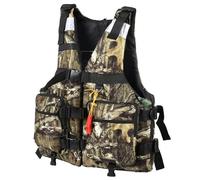 Adjustable Swim Vest for Adults, Fly Fishing Design with High Buoyancy, Breathable Mesh and Multiple Pockets, for Kayaking, Paddle Boarding, Snorkeling, Fishing and Water Sports(Camouflage,XL)