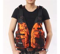 Adjustable Swim Vest with Multiple Pockets and High-Back Design Fly Fishing for Water Sports Activities: Kayaking, Boating, Sailing, Paddle Boarding, Fishing, Breathable for Adults(Orange)