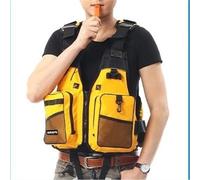 Adjustable Swim Vest with Multiple Pockets and High-Back Design Fly Fishing for Water Sports Activities: Kayaking, Boating, Sailing, Paddle Boarding, Fishing, Breathable for Adults(Yellow)