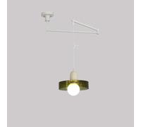 Adjustable Swing Arm Light Mid Century Green Pendant Lighting Fixtures Orange Milk Glass Hanging Lamp Farmhouse Rustic Chandelier for Dining Room Kitchen Island Restaurant