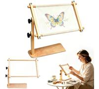 Adjustable Tabletop Embroidery Stand - Cross Stitch Frame Holder,Needlepoint Scroll Frame Support,360° Wooden Embroidery Table Stand,for Diy Stitching Craft Floor and Home Party ，S(6"×12")
