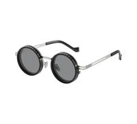 Adjustable Tint Sunglasses, Polarized UV Glasses, Round Metal Frame, 9 Gear Protection, Stylish Sturdy Eyewear, Comfortable Fit Design, for Daily Fishing Camping Outdoor Activities 13.8cm x 14.4cm