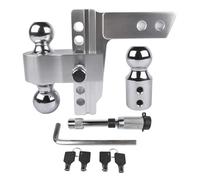 Adjustable Trailer Hitch Ball Mount Fits inch Receiver, 6inch Drop/Rise Heavy Duty Aluminum Drop Hitch, 12500 LBS Compatibilité Polyvalente