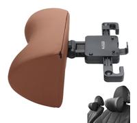 Adjustable U-Shaped Car Headrest Pillow, 180° Head Neck Pillow for Driving Support Seat Ergonomic Design Leather Comfortable Short Trips Supporting Long Ride Travel Sleeping Essentials(Cloth-Brown)