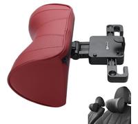 Adjustable U-Shaped Car Headrest Pillow, 180° Head Neck Pillow for Driving Support Seat Ergonomic Design Leather Comfortable Short Trips Supporting Long Ride Travel Sleeping Essentials(Leather-Red)