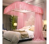 Adjustable U-Shaped Mosquito Net Canopy for Queenking Beds,Three-Door Drapes (86.6" Wx70.9 L(Packof1))