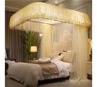 Adjustable U-Shaped Mosquito Net Canopy for Queenking Beds,Three-Door Drapes (86.6" Wx78.7 L(Packof1))