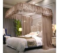 Adjustable U-Shaped Mosquito Net Canopy for Queenking Beds,Three-Door Drapes (86.6" Wx78.7 L(Packof1))