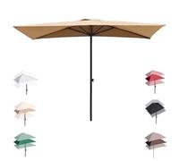 Adjustable Wall-Mounted Patio Umbrella 6.5ft/8ft/9ft - Rectangular Outdoor Garden Shade Parasol for Balcony Deck Backyard - Ultimate Sun Protection Solution
