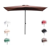 Adjustable Wall-Mounted Patio Umbrella 6.5ft/8ft/9ft - Rectangular Outdoor Garden Shade Parasol for Balcony Deck Backyard - Ultimate Sun Protection Solution