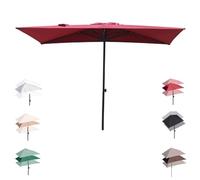 Adjustable Wall-Mounted Patio Umbrella 6.5ft/8ft/9ft - Rectangular Outdoor Garden Shade Parasol for Balcony Deck Backyard - Ultimate Sun Protection Solution