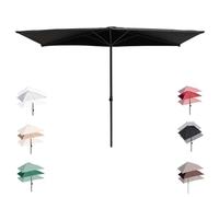 Adjustable Wall-Mounted Patio Umbrella 6.5ft/8ft/9ft - Rectangular Outdoor Garden Shade Parasol for Balcony Deck Backyard - Ultimate Sun Protection Solution