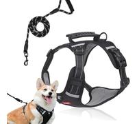Adjustable Without Restraint Cozy Dog Harness,No Pull Choke Free Breathable Dog Harness,Washable Dog Vest with Reflective Handle,for Medium Or Small Dogs (Black, XL)