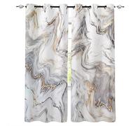 ADKMC Rideau Occultant 3D Simplicité Texture Marbre Fluide 220X215Cm Rideau De Fenêtre Isolant Thermique Et Phonique en Polyester pour Chambre d'enfant Cuisine Salon Décoration,Lot De 2