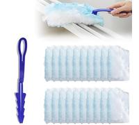 ADKOT Plumeau Poussière, 20 Pièces Recharges Plumeau avec 1 Manche Bleu, Plumeaux à Poussière pour Le Bureau, de l'école, Domicile Retient la Poussière