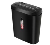 Adler AD 1039 Destructeur de Documents, Coupe en Bandes P-2, bac de récupération de 8 l, démarrage/arrêt Automatique, Fonction Retour, 70 DB, Protection Contre Les surcharges, Compact et Noir