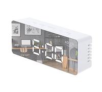 Adler AD 1189W Réveil avec Affichage de la température ambiante, Alarme, Affichage de la Date, rétroéclairage, Horloge de Table, Affichage de la température, alimenté par USB ou par Piles (Blanc)
