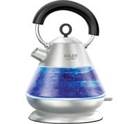 Adler AD 1282 Bouilloire électrique en verre 1,5 litre, intérieur éclairé, sans fil Transparent