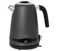 Adler AD 1295G bouilloire 1,7 L 2200 W Noir, Acier inoxydable et Gris