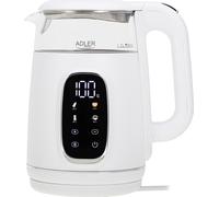 Adler bouilloire electrique avec temperature reglable - 1,7 L - écran LED et panneau tactile - 5 programmes de température - fonction maintien au chaud - 2200 W
