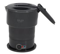 Adler Bouilloire de voyage électrique AD 1377 – 2 modes, inox 0,6 l portable avec sac de transport