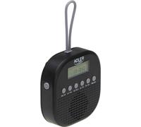 Adler AD 1912 Radio universelle étanche Fonctionnement sur piles Radio-réveil Fonction snooze noir