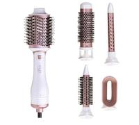 Adler AD 2027 Fer à boucler 5 en 1, 2 brosses rondes, 1 grande brosse, 1 tête de sèche-cheveux, 2 niveaux de réglage de la température, protection contre la surchauffe, câble rotatif de 1,8 m, blanc