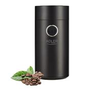 Adler AD 4446bs Moulin à café électrique en acier inoxydable 150 W Capacité jusqu'à 75 g Moulin à grains de café Moulin à café avec blocage de sécurité Noir/argenté