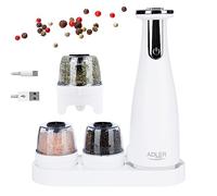 Adler Europe – Moulin à sel et à poivre électrique – Ensemble 3 moulins USB
