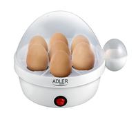 Adler Europe Cuiseur à œufs AD 4459 – 7 œufs, couvercle transparent, réglage de la cuisson – Blanc