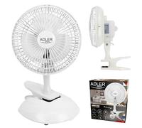 Adler Europe Ventilateur AD 7317 – 15 cm, 30 W, 2 vitesses, clip et base – Multicolore