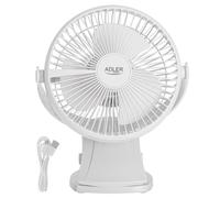 Adler AD 7342 Ventilateur de bureau avec pince, USB-C, 15,5 cm, batterie