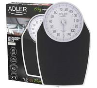 Adler - Pèse-personne mécanique AD 8177 - Jusqu'à 150 kg, antidérapant, sans piles - Noir/Blanc