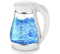 Adler Kettle AD 1274 Standard, Plastic, glass, White/transparent, 2200 W, 360° rotational base, 1.7 L