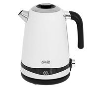 Adler Bouilloire AD 1295w SS blanc satiné 1,7L avec écran LCD et régulation de température