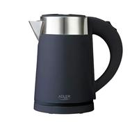 Adler - Bouilloire compacte en Acier Inoxydable 0,6 l - Mini Bouilloire de Voyage électrique Noire - sans Fil et Rapide - Idéale pour Le Camping et Les déplacement