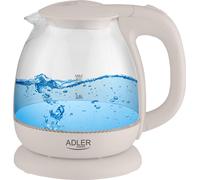 Adler | Czajnik | AD 1283C | Elektryczny | 900 W | 1 L | Szkło/stal nierdzewna | Podstawa obrotowa 360° | Kremowy