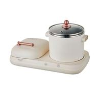 ADLER EUROPE AD 6421 Station de petit-déjeuner 2 en 1 avec marmite de 1,0 l et surface de cuisson antiadhésive Design rétro pour petites cuisines multifonctions 1100-1320 W