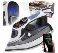 ADLER EUROPE Fer à Vapeur Puissance 3000W, Écran LCD, 11 réglages de température, Flux de Vapeur 60g/min, Pied SWIFT GLIDE anodisé, Arrêt Automatique