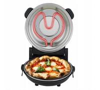 Adler Four à pizza électrique AD 6314, 40 cm, cuisson express, contrôle de température jusqu'à 400 °C, minuteur 15 min, noir, avec 2 spatules et plateau