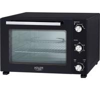 Adler Four électrique de 48 litres AD 6026, Température réglable jusqu'à 230°C, Minuterie de 60 minutes, Fonction chaleur tournante et gril rotatif, 5 modes de cuisson de, Couleur noir