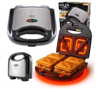 Adler HKK00214 AD 3015 Croque Monsieur, 750 W, Noir/Gris