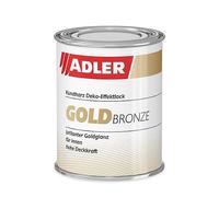 ADLER Vernis doré pour bois et métal, intérieur et extérieur, effet doré satiné brillant, respectueux de l'environnement, résistant aux intempéries et à la chaleur, avec une forte protection contre la
