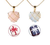 ADLUH Barbie Collier avec pendentif en forme de cœur en cristal naturel pour femme et fille Rose Barbie Collier Accessoires de bijoux, Cristal