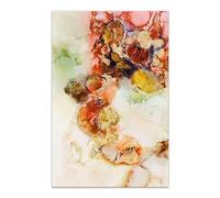 ADM 'Abstrait' - Gravure Moderne sur Toile retouchée à la Main, décorations en Relief. Le Tableau est monté sur Un Cadre d’Une Grande esthétique - Or - H120 cm